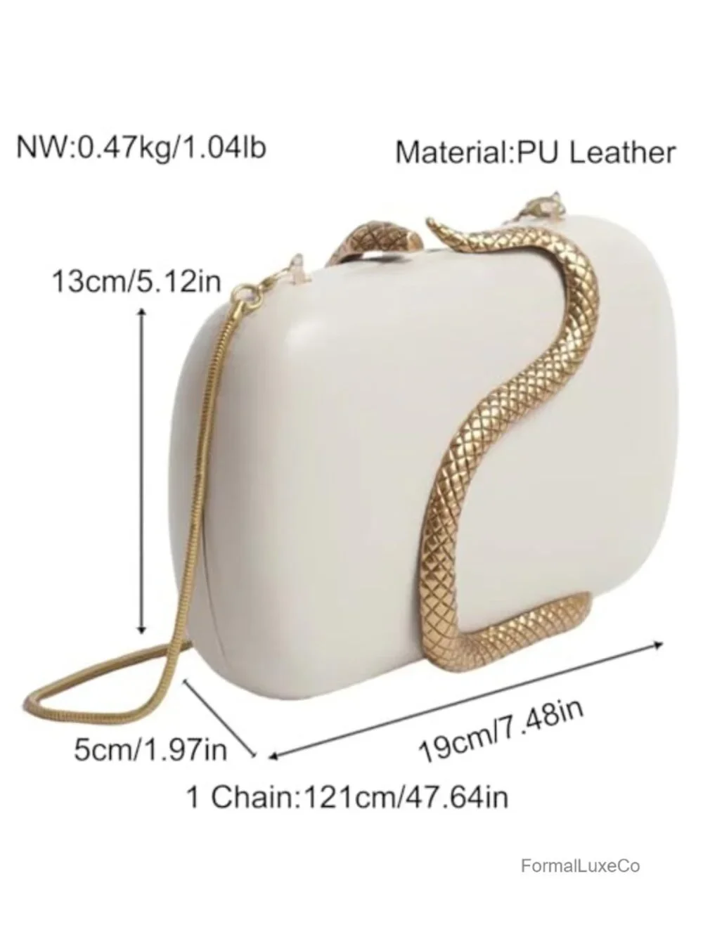 PU Leather Evening Bag Clutch with Removable Chain Crossbody Shoulder